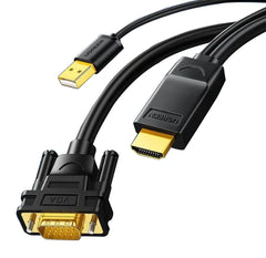 UGreen HDMI TO VGA Converter Round Cable - 1.5M (Black) (MM101/30449)