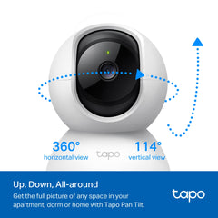Câmara de Segurança Wi-Fi Inteligente Full HD 1080p Pan/Tilt TP-Link Tapo C200 com Visão Noturna e Áudio Bidirecional