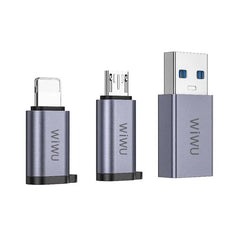 WiWU WI-C031 Concise Series 3 em 1 Type-C to USB-A/Type-C/Lightning Adapter