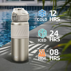Garrafa Térmica TKK-2033 | 500ml com Canudo e Isolamento a Vácuo – Aço Inoxidável Reutilizável