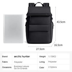 🎒 Arctic Hunter B00562 – Mochila Casual para Laptop 15.6” com Porta USB | GREY / BLACK