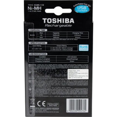 Carregador Toshiba USB para Pilhas AA/AAA TNHC-6GME2 com 2 Pilhas AA Inclusas