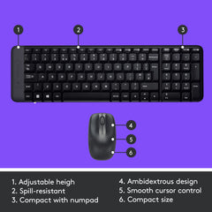 Logitech MK220 Wireless Keyboard e Mouse Combo