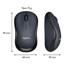 Mouse Logitech B220 Silent, Sem Fio, Preto