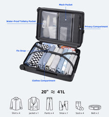 Mala de Viagem Inteligente Arctic Hunter Executiva com Rodas – 41L (LGX002)