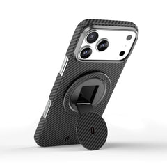 Anel Magnético WiWU Warriors Carbon MagSafe | Suporte Giratório 360° em Fibra de Aramida Genuína e Alumínio – Perfil Ultrafino de 4.8mm com Ímãs N52
