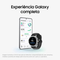 Smartwatch Samsung Galaxy Watch8 Classic 46mm Bluetooth / GPS Tela Super AMOLED de Safira com Catraca Giratória