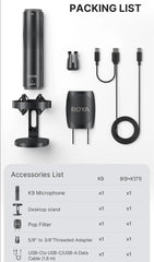 Microfone Condensador USB BOYA K9 Vibrant Lighting