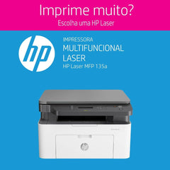 Impressora HP LaserJet MFP 135W – Monocromática Multifuncional Wireless