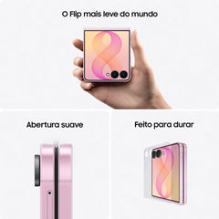 Smartphone Dobrável Samsung Galaxy Z Flip8 5G 12GB RAM 256GB Tela 6,9" Dynamic AMOLED 2X Processador Exynos 2600