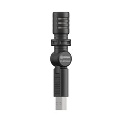 BOYA BY‑M100UA – Microfone Condensador Miniatura USB‑A (Plug & Play)