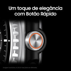 Smartwatch Samsung Galaxy Watch8 Classic 46mm Bluetooth / GPS Tela Super AMOLED de Safira com Catraca Giratória