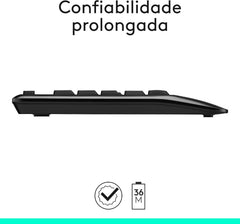 Kit Teclado e Mouse Sem Fio Logitech MK345 Wireless Combo com Apoio para Pulso