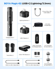 Microfone de lapela sem fios BOYA Magic-02