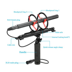 BOYA BY-WS1000 – Sistema de Suspensão e Pára-brisas para Microfone Shotgun