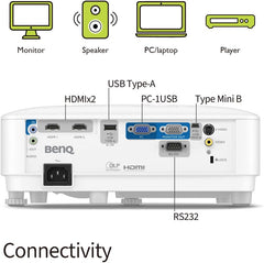 BenQ SVGA Business Projector (MS560) - 4,000 Lumens High Brightness - 20,000:1 High Contrast Ratio - Dual HDMI, VGA - Auto Keystone Correction - Simple Set Up - SmartEco Technology
