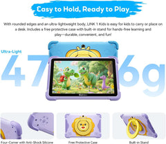 Tablet Infantil Blackview Link 1 Kids 8.68" | 4GB RAM, 64GB de Armazenamento, Bateria de 5000 mAh, Sistema com Espaço iKids e Design Compacto