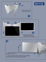 Portable Monitor – Extensor de Tela para Laptop IPS FHD 1080P – Modelos S14 (14") e S3 (15,4")