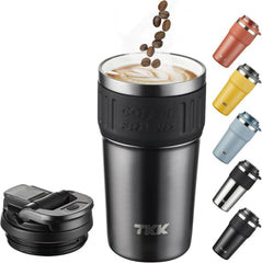 Caneca Térmica TKK-2023 | 500ml com Revestimento Interno Cerâmico e Isolamento a Vácuo