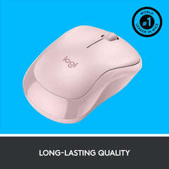 Rato Sem Fio Logitech M221 Silent CO5 com Tecnologia SilentTouch Receptor Nano USB 1000 DPI Ambidestro Azul e Rosa