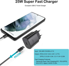 CARREGADOR SAMSUNG FAST CHARGING (25W) TYPE-C TO TYPE-C