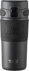 Caneca de Café de Viagem TKK-2001 | 500ml em Aço Inoxidável com Isolamento e Tampa Flip – Rosa & Preto