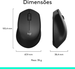 Kit Teclado e Mouse Sem Fio Logitech MK345 Wireless Combo com Apoio para Pulso