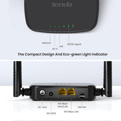 Router Fixo/Móvel Tenda G03 Pro N300 Wi-Fi 4G LTE | Velocidades de até 150Mbps, Categoria LTE CAT4, Entrada para Cartão Nano SIM e Compatibilidade Universal de Redes