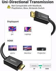 UGREEN 10239 – Cabo DisplayPort para HDMI 1,5 Metros (4K UHD, Uni-direcional)