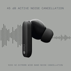 Buds Pro Wireless Earbuds,Active Noise Cancellation to 45 dB,39H Playtime IP54 Waterproof Dynamic Bass Earphones,Bluetooth 5.3 in Headphones for iPhone & Android (Dark Grey)