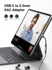 UGREEN USB-C para 3.5mm (Fêmea) Cabo Adaptador com Corpo de Alumínio – 10cm