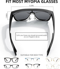 ROCKBROS Polarized Fit Over Glasses Sunglasses – Óculos Envelopantes Polarizados com Proteção UV400 (Unissex)