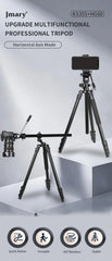 Sistema Profissional Jmary KS355+HG60 | Tripé e Monopé 2-em-1 com Eixo Horizontal (Girafa) e Carga até 8kg