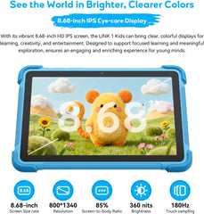 Tablet Infantil Blackview Link 1 Kids 8.68" | 4GB RAM, 64GB de Armazenamento, Bateria de 5000 mAh, Sistema com Espaço iKids e Design Compacto