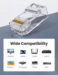 UGREEN Conector RJ45 Cat6 – Pacote com 100 Unidades (Modelo 60558)