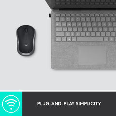 Rato Sem Fio Logitech M186 Cinza Receptor Nano USB 2.4 GHz Sensor Óptico 1000 DPI