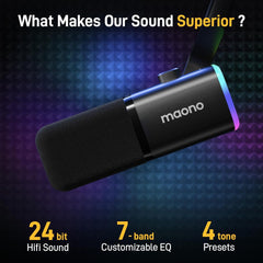 Microfone Dinâmico Maono PD100X para Podcast e Streaming (XLR / USB-C)