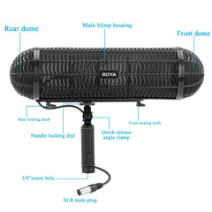 BOYA BY-WS1000 – Sistema de Suspensão e Pára-brisas para Microfone Shotgun