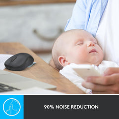 Rato Sem Fio Logitech M220 Silent Preto com Redução de Ruído de 90% Receptor Nano USB 1000 DPI