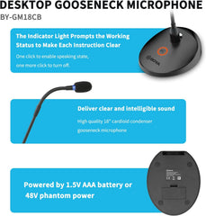 BOYA BY-GM18CB – Microfone Condensador de Pescoço de Ganso 18"