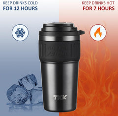 Caneca Térmica TKK-2023 | 500ml com Revestimento Interno Cerâmico e Isolamento a Vácuo
