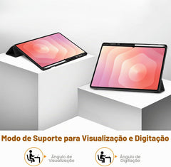 Capa de Proteção Livro Moobifi Business Series para Tablet Samsung Galaxy Tab S11 Ultra / S10 Ultra / S9 Ultra 14.6" com Suporte para S Pen - Preta