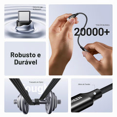 Adaptador Áudio UGREEN AV161 (50631) USB Tipo-C para Fêmea 3,5mm com Chip DAC Integrado Cabo Trançado 10cm Preto