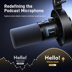 Microfone Dinâmico Maono PD300X para Podcast e Streaming (XLR / USB-C)