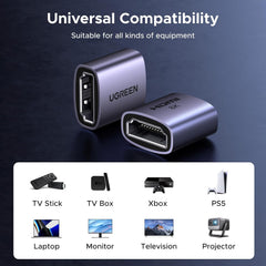 Acoplador Adaptador Extensor HDMI 2.1 8K UGREEN 90592 Fêmea para Fêmea (8K@60Hz / 4K@120Hz / 3D / eARC)