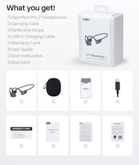 Fones de Ouvido Esportivos Shokz OpenRun Pro 2 Condução Óssea e Aérea Bluetooth