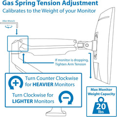 Suporte de Mesa Articulado com Braço para Monitor 17" a 30" (Preto) | Ajuste de Altura e Inclinação, Sistema de Gestão de Cabos Integrado, Fixação por Grampo/Furo e Compatibilidade VESA