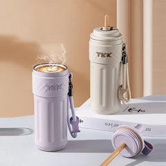 Garrafa Térmica TKK-2033 | 500ml com Canudo e Isolamento a Vácuo – Aço Inoxidável Reutilizável