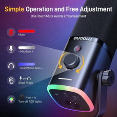 Microfone Dinâmico Maono PD100X para Podcast e Streaming (XLR / USB-C)