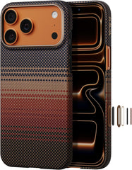 Capa Ultra Premium Pitaka Carbon MagSafe para iPhone 17 Pro Max | Fibra de Aramida Genuína de Grau Aeroespacial, Design Minimalista Ultrafino e Resistência Balística